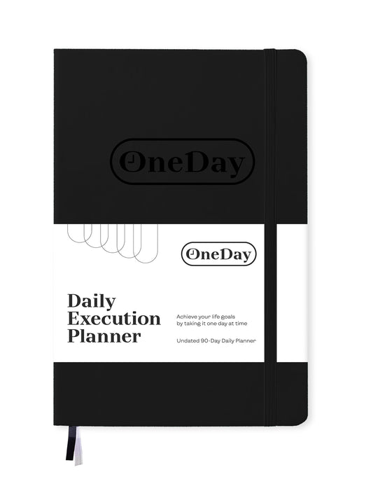 Close up of the Daily Execution Planner in Black