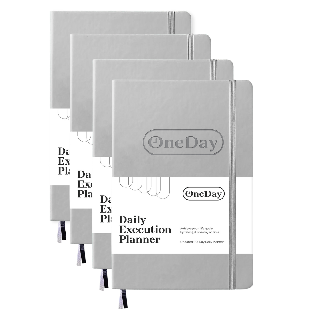 Goal Getter Gray Daily Execution Planner 4 Pack