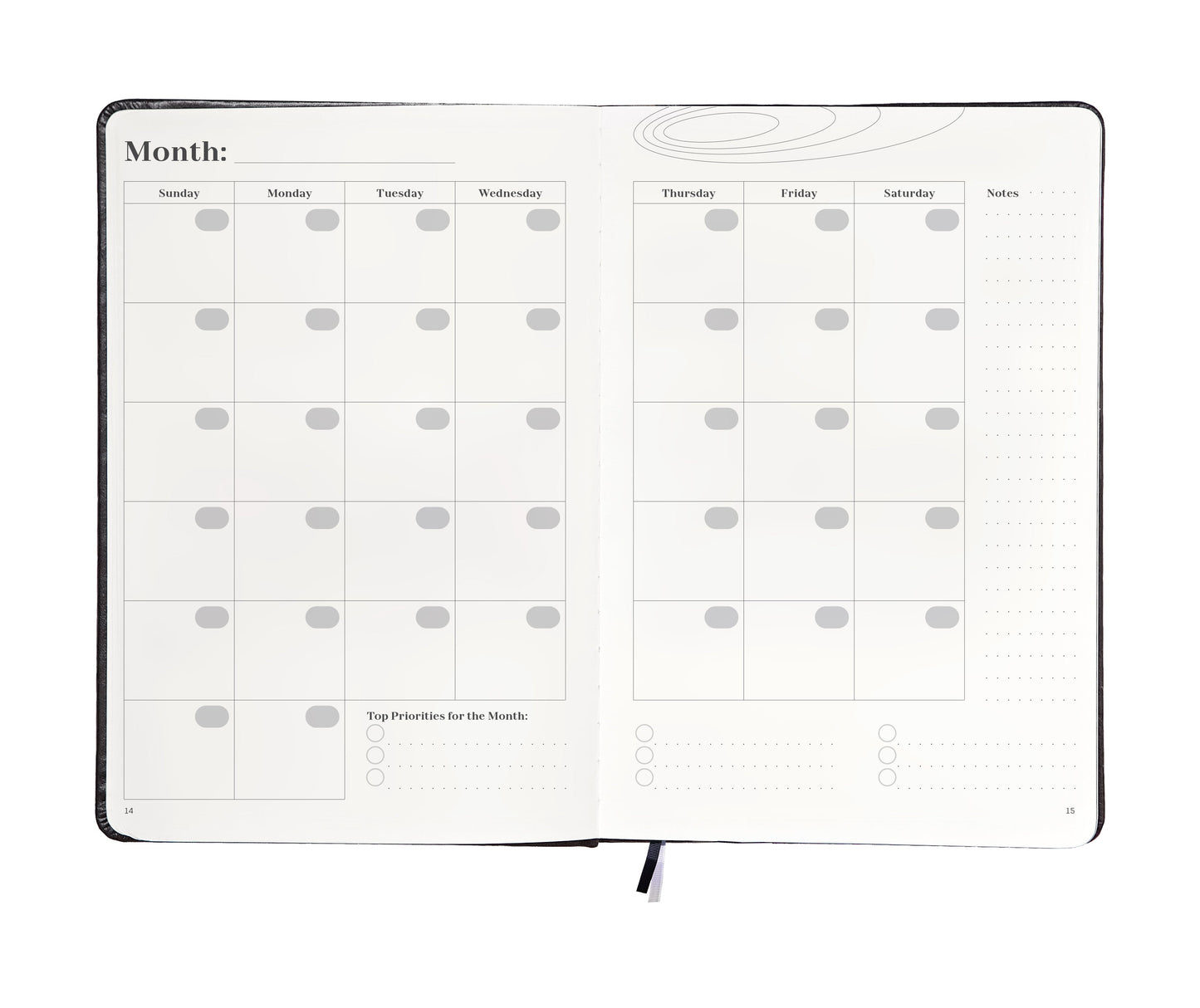 Inside view of the Daily Execution Planner - Pink showing weekly planning pages and reflection sections.